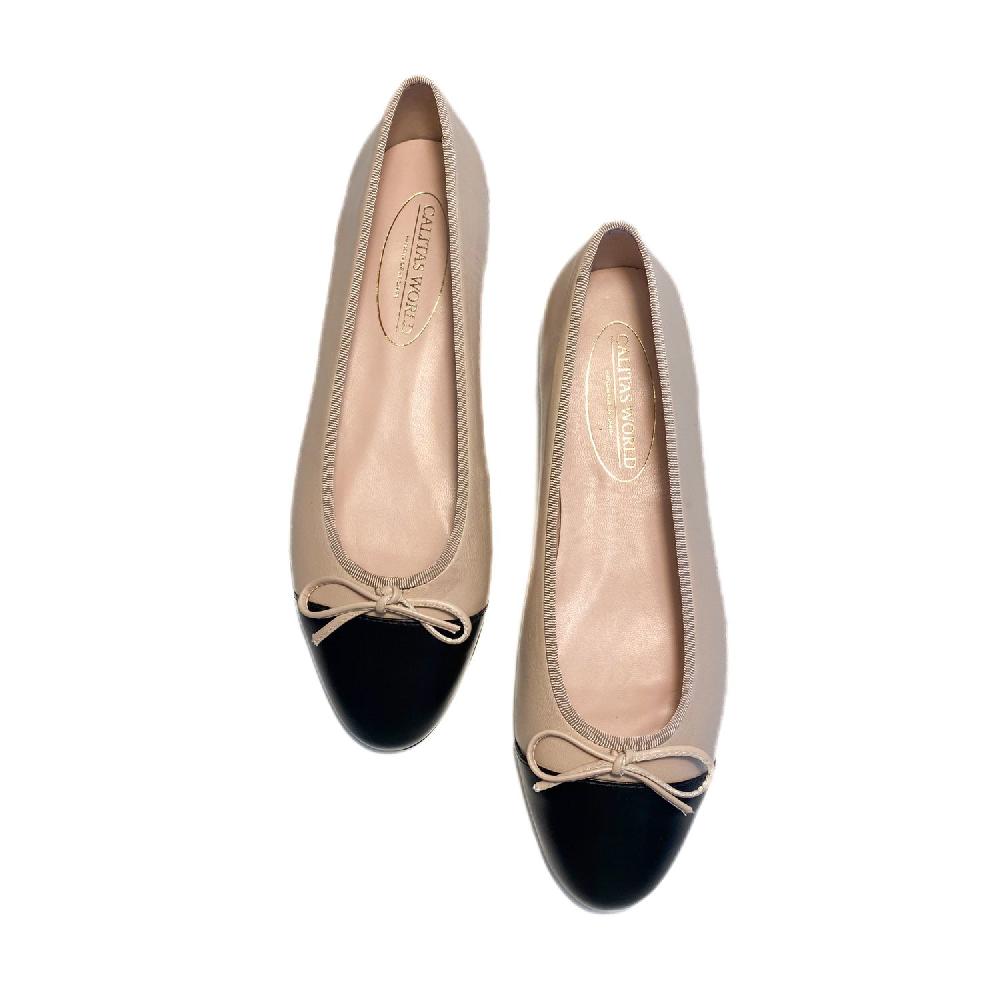 Calita Shoes BALLERINAS FLATS PELLE NUDE (TRUE NUDE 3568) BLACK TOE