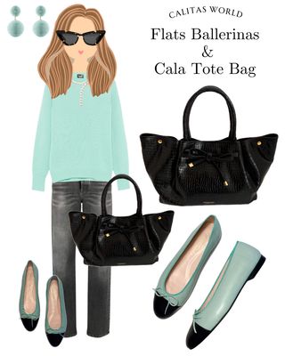 Calita Shoes BALLERINAS FLATS SORBETE PELLE (SORBETE 4421) R570 BLACK TOE