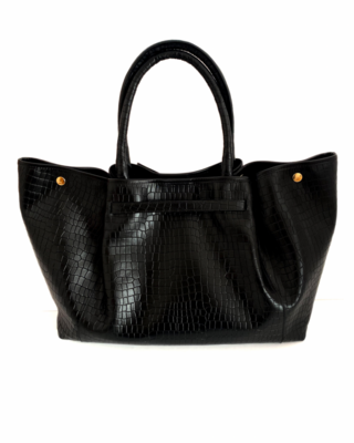 Calita Shoes CALA TOTE BLACK (CROC EFECTO )