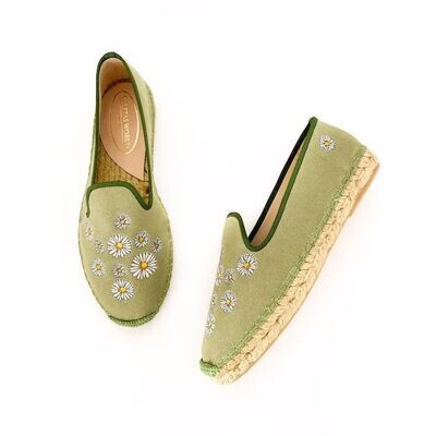 Calita Shoes ​ESPADRILLES GREEN 16 DAISIES