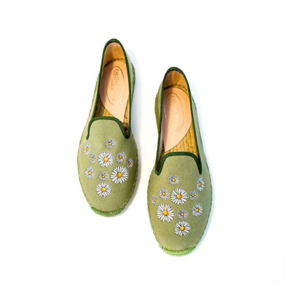 Calita Shoes ​ESPADRILLES GREEN 16 DAISIES