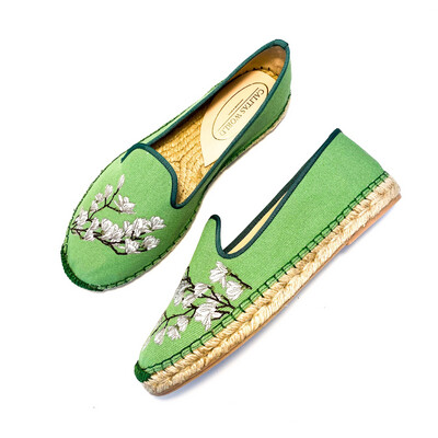 Calita Shoes ​ESPADRILLES GREEN 53 WHITE BLOSSOM