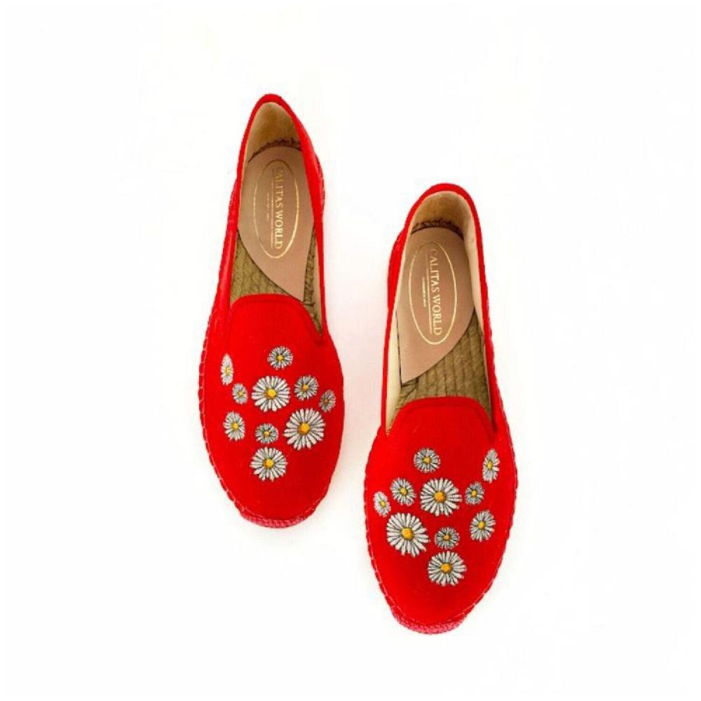 Calita Shoes ​ESPADRILLES RED DAISIES