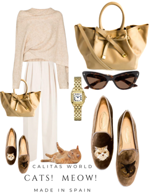 Calita Shoes ​LOAFERS BEIGE 5ACO VELVET CATS