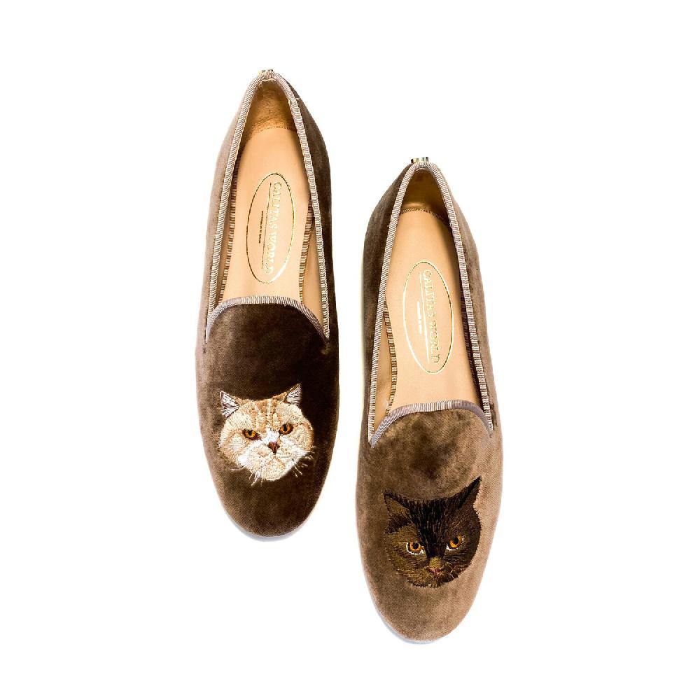 Calita Shoes ​LOAFERS BEIGE 5ACO VELVET CATS