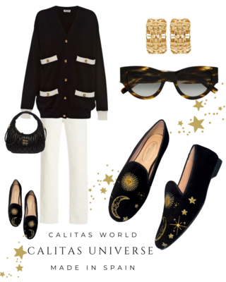 Calita Shoes ​LOAFERS BLACK VELVET CALITAS UNIVERSE
