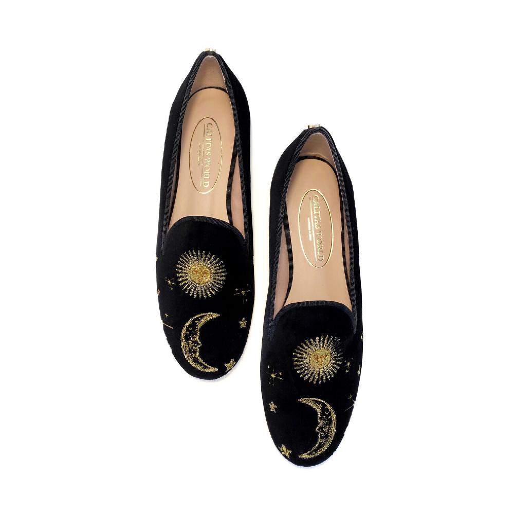 Calita Shoes ​LOAFERS BLACK VELVET CALITAS UNIVERSE