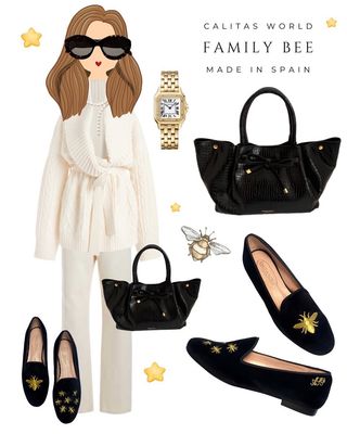 Calita Shoes ​LOAFERS BLACK VELVET FAMILY BEE