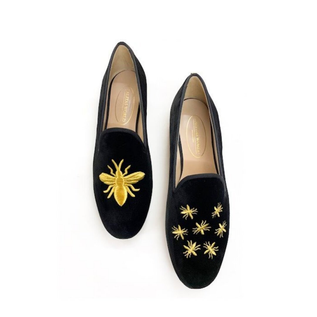 Calita Shoes ​LOAFERS BLACK VELVET FAMILY BEE