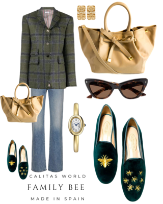 Calita Shoes ​LOAFERS GREEN 12TX VELVET FAMILY BEE