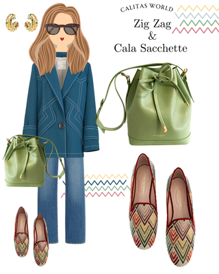 Calita Shoes LOAFERS JACQUARD MULTICOLOR ZIGZAG