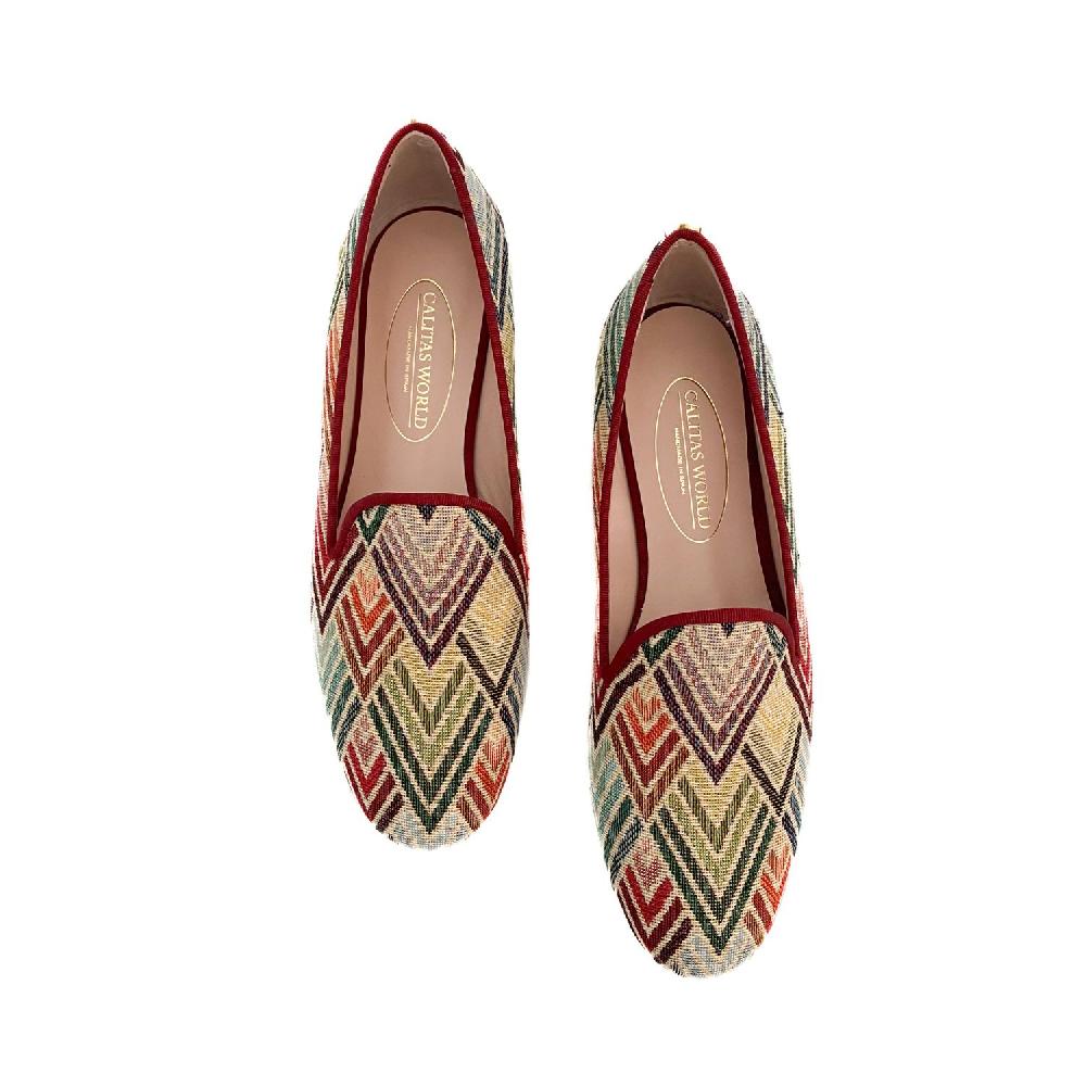 Calita Shoes LOAFERS JACQUARD MULTICOLOR ZIGZAG