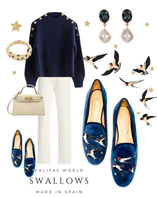 Calita Shoes LOAFERS MARINO 01TX VELVET ​SWALLOWS