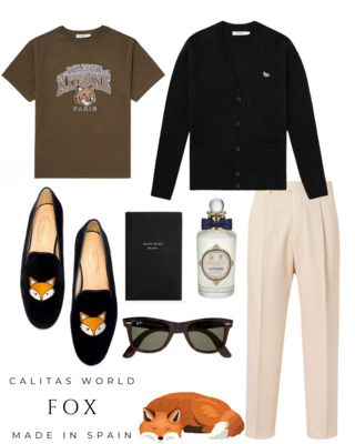 Calita Shoes ​LOAFERS MEN BLACK VELVET FOX