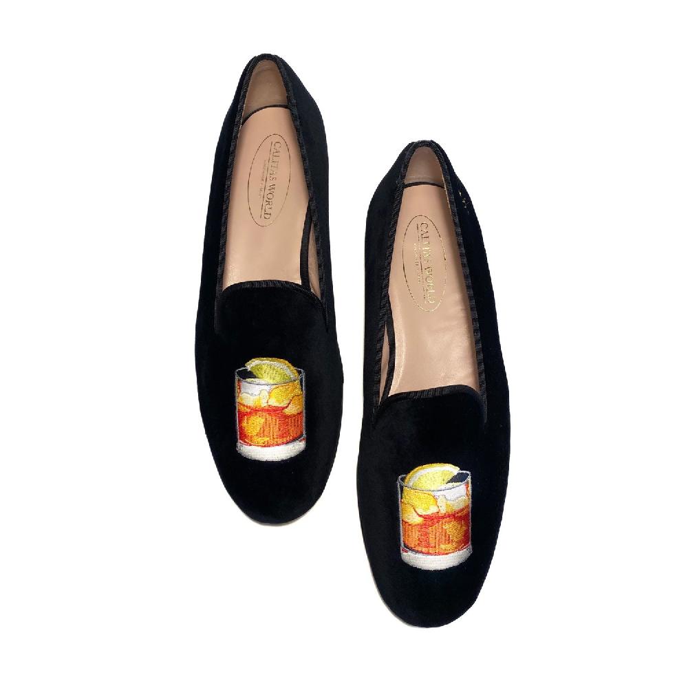 Calita Shoes ​LOAFERS MEN BLACK VELVET NEGRONI