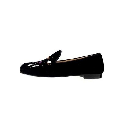 Calita Shoes ​LOAFERS MEN BLACK VELVET SKIERS