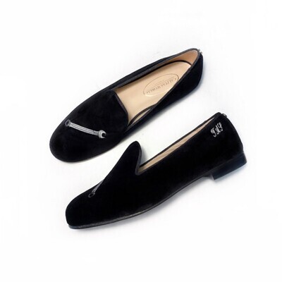 Calita Shoes ​LOAFERS MEN BLACK VELVET WRENCH