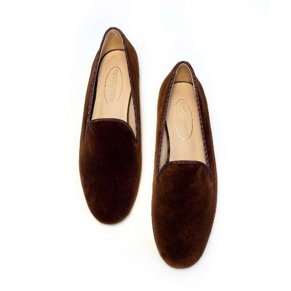 Calita Shoes ​LOAFERS MEN CHOCOLATE BROWN VELVET