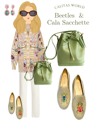 Calita Shoes ​LOAFERS NATURAL CO LINEN BEETLES