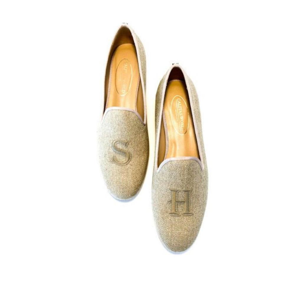 Calita Shoes ​LOAFERS NATURAL CO LINEN MONOGRAM