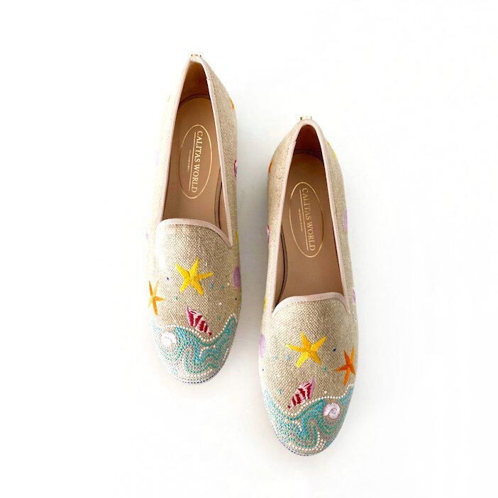 Calita Shoes LOAFERS NATURAL LINEN BEACH