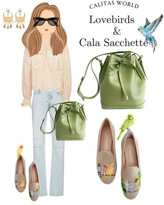 Calita Shoes ​LOAFERS NATURAL LINEN LOVEBIRDS