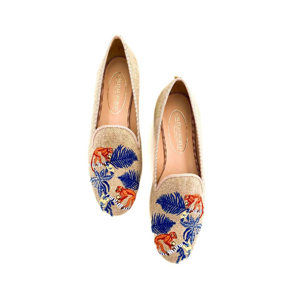 Calita Shoes ​LOAFERS NATURAL LINEN THE JUNGLE