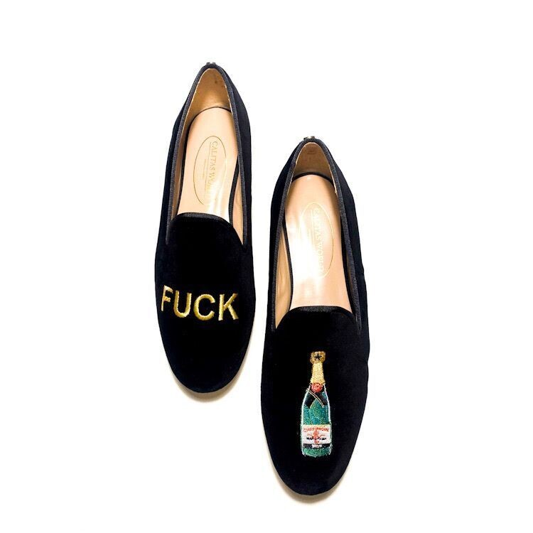 Calita Shoes LOAFERS TERCIOPELO NEGRO F CHAMPAGNE