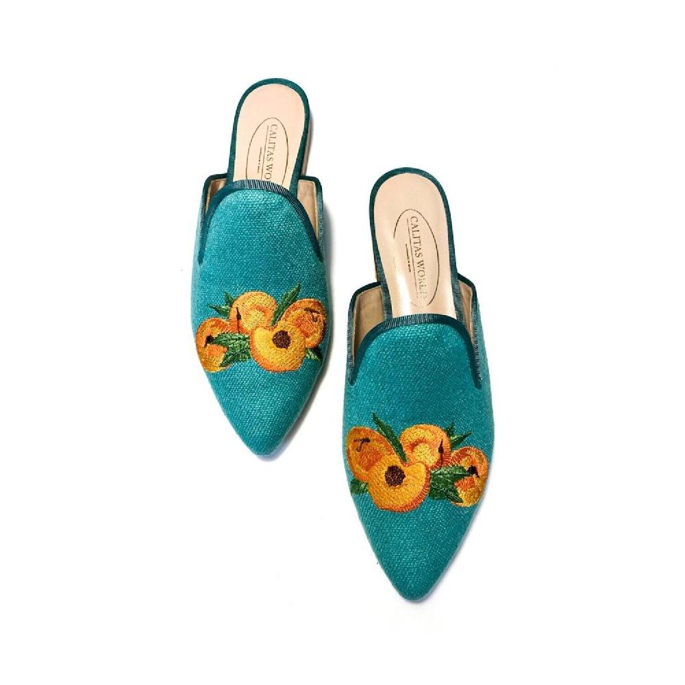Calita Shoes ​MULES EMERALD 15ACO LINEN PEACHES