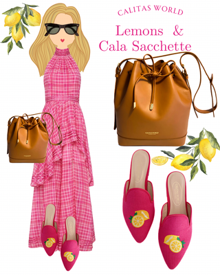 Calita Shoes MULES LINEN FUCHSIA 11CO CO5 LEMON