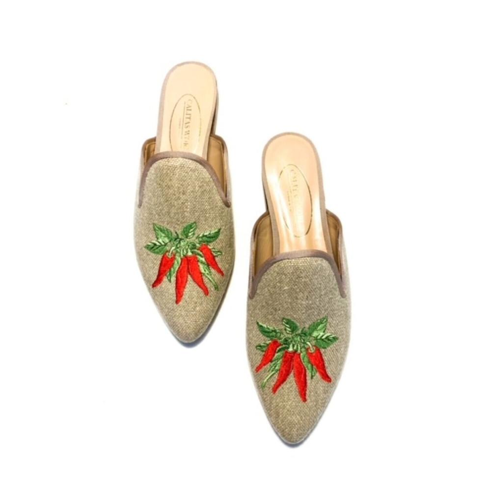 Calita Shoes ​MULES NATURAL LINEN SWEET PALERMO