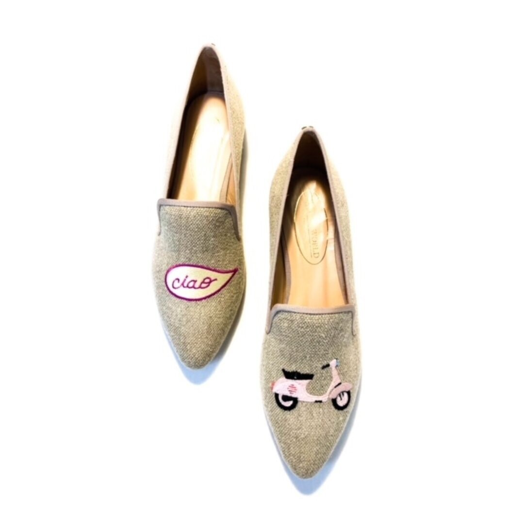 Calita Shoes ​POINTY NATURAL LINEN CIAO VESPA