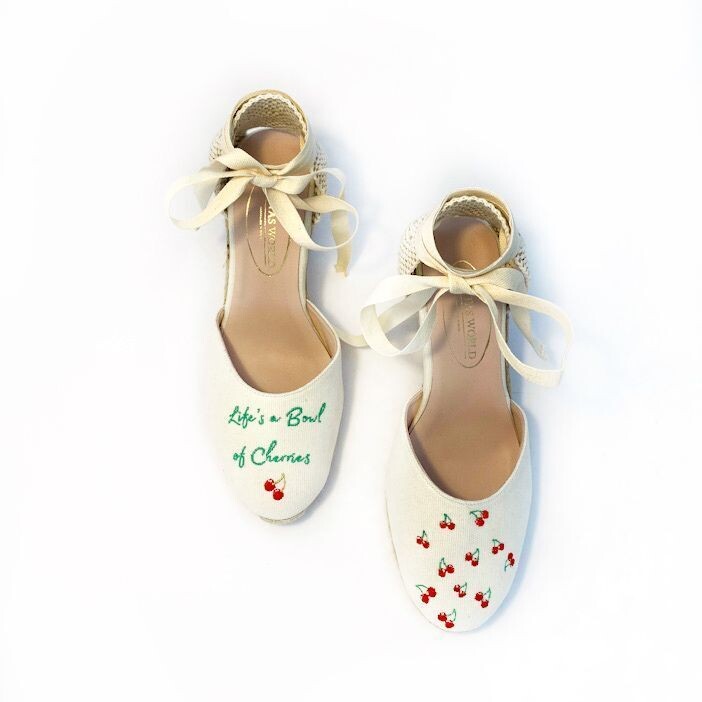 Calita Shoes ​CAMPESINAS BEIGE P4ACO ​ LIFE’S A BOWL OF CHERRIES​ HEIGHT 9 CMS