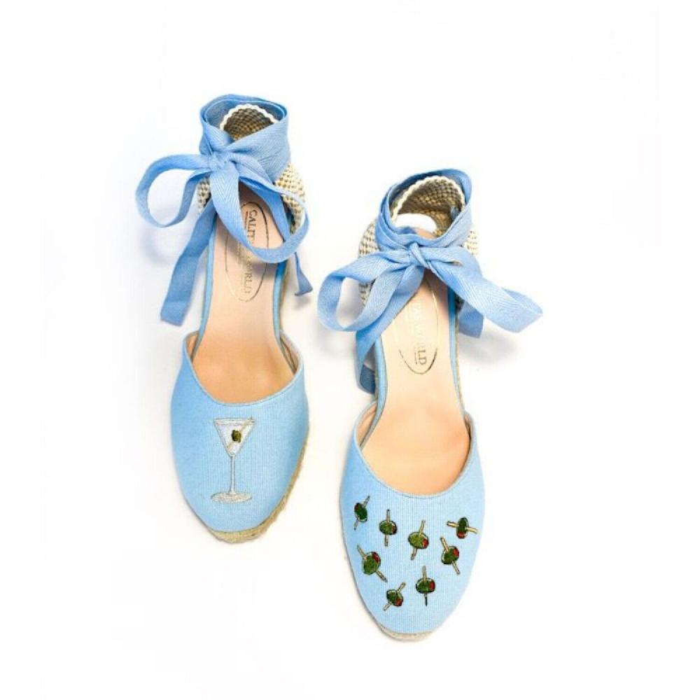 Calita Shoes ​CAMPESINAS LIGHT BLUE P30CO MARTINI AND OLIVES ​ HEIGHT 9 CMS