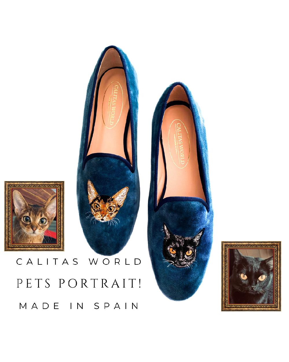 Calita Shoes CUSTOM WOMEN´S LOAFERS WITH TWO DIFFERENT IMAGES PETS PORTRAIR (SPECIAL CATS) ONE ON THE RIGHT FOOT AND THE OTHER ON THE LEFT FOOT