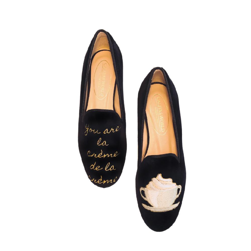 Calita Shoes LOAFERS BLACK VELVET YOU ARE LA CRÉME DE LA CRÉME
