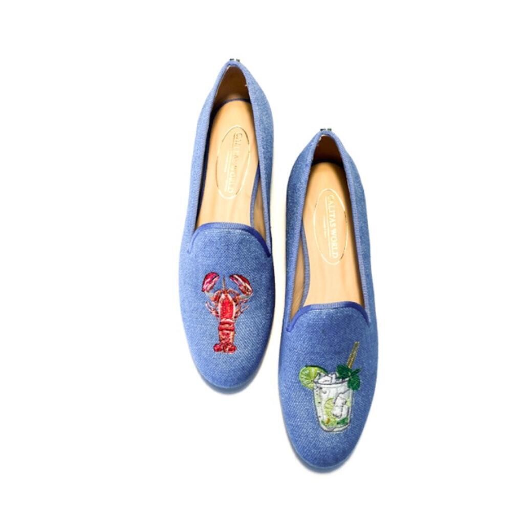 Calita Shoes ​LOAFERS LIGHT BLUE 22CO LINEN BOGAVANTE AND MOJITO