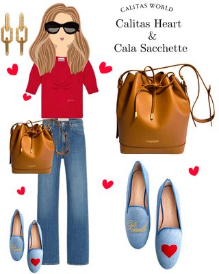 Calita Shoes ​LOAFERS LIGHT BLUE LINEN CO NAME OR INITIALS IN GOLD AND RED HEART