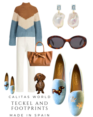 Calita Shoes LOAFERS LIGHT BLUE TX VELVET TECKEL AND FOOTPRINTS