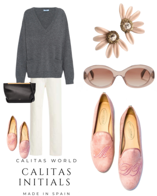 Calita Shoes LOAFERS LIGHT PINK PERSONALIZED INITIALS