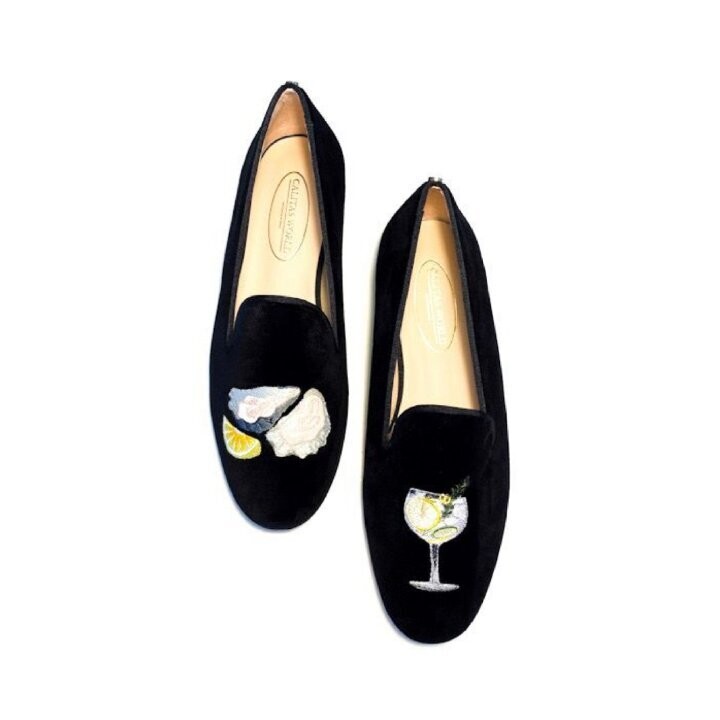 Calita Shoes ​LOAFERS MEN BLACK VELVET OYSTERS AND GINTONIC