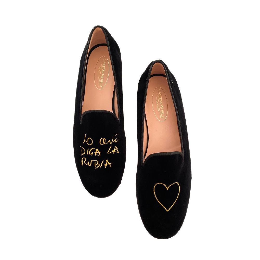 Calita Shoes ​LOAFERS MEN BLACK VELVET WHATEVER THE BLODE SAYS