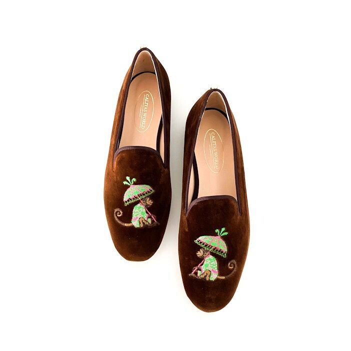 Calita Shoes ​LOAFERS MEN BROWN 16TX VELVET MONKEY WITH UMBRELLA