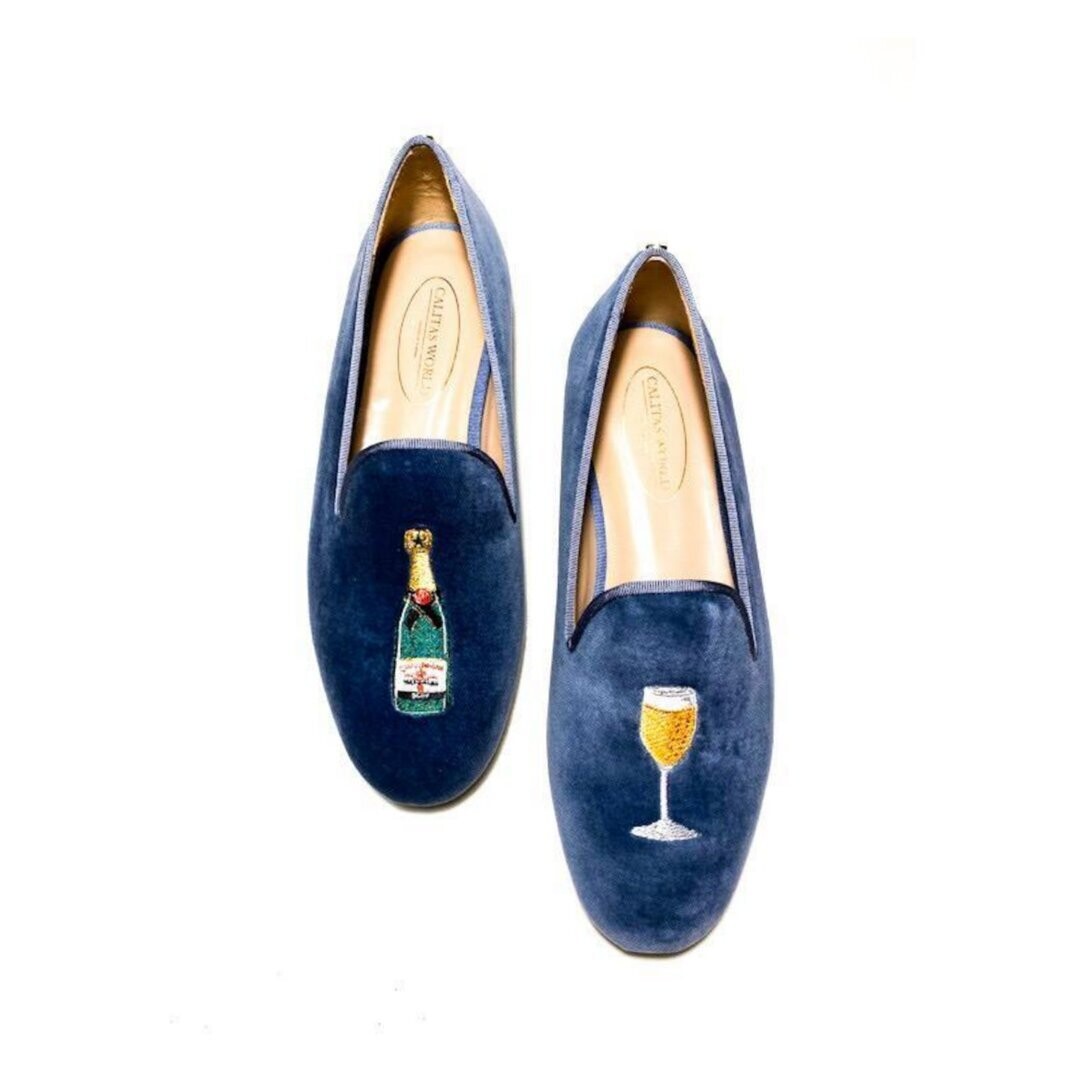 Calita Shoes ​LOAFERS MEN MARINE 01TX VELVET CHAMPAGNE AND CHAMPAGNE GLASS