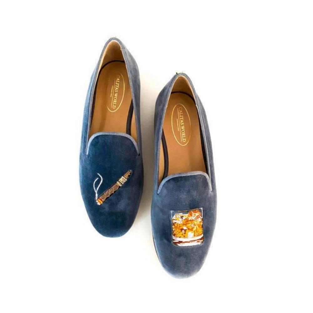Calita Shoes ​LOAFERS MEN MARINE 01TX VELVET CIGAR AND WHISKEY