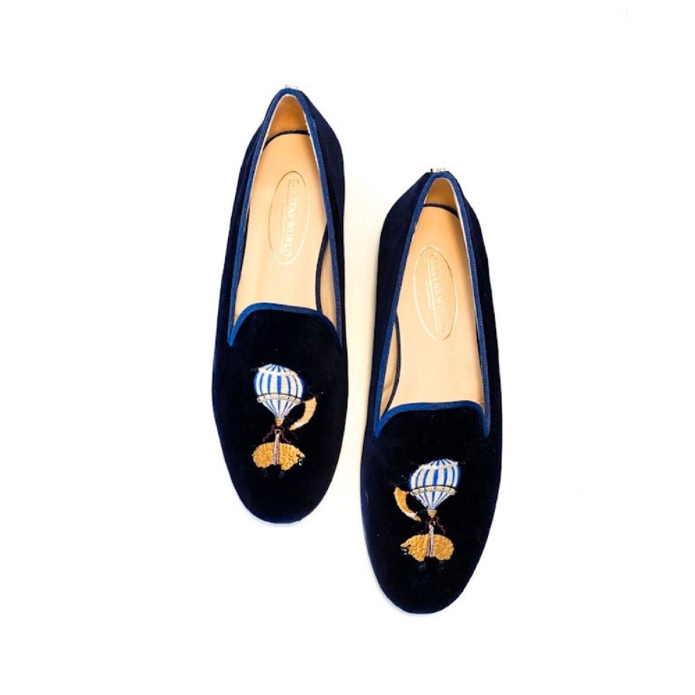 Calita Shoes LOAFERS MEN NAVY 9CO VELVET R22 BALLOON FLEECE