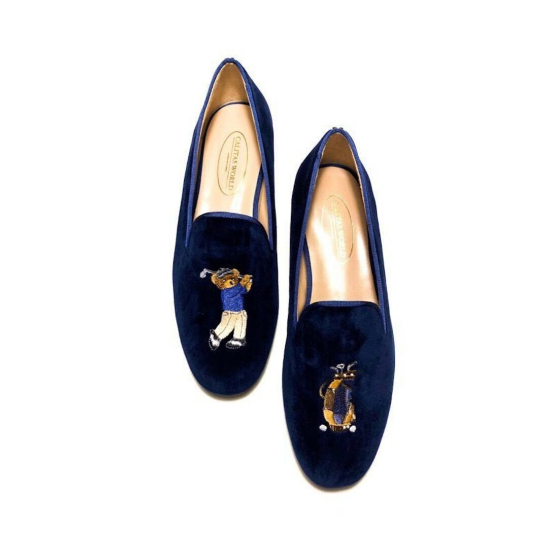 Calita Shoes ​LOAFERS MEN NAVY 9CO VELVET R22 GOLFER BEAR