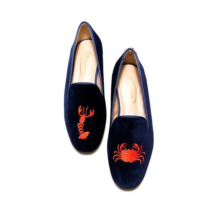 Calita Shoes ​LOAFERS MEN NAVY 9CO VELVET R22 LOBSTER AND CRAB