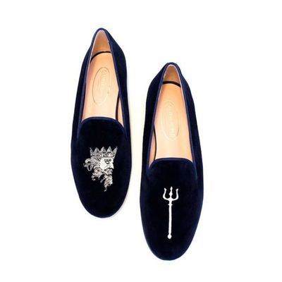 Calita Shoes LOAFERS MEN NAVY 9CO VELVET R22 NEPTUNE AND TRIDENT