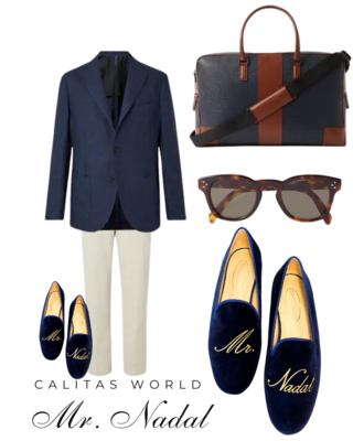 Calita Shoes ​LOAFERS MEN NAVY 9CO VELVET R22 PERSONALIZED WITH YOUR NAME. EXAMPLE MR. FRANCO​